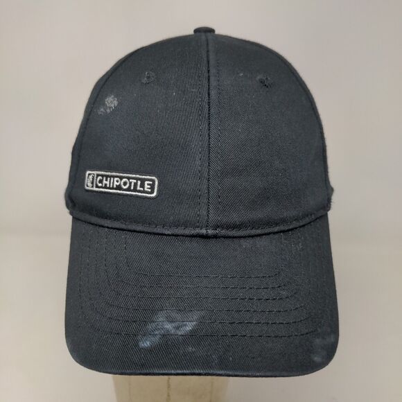Chipotle Men's Strapback Employee Uniform Hat Black Embroidered Logo - Picture 3 of 12